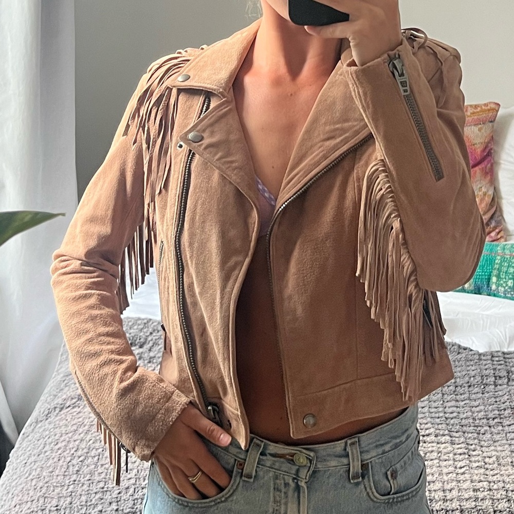 Suede fringe jacket